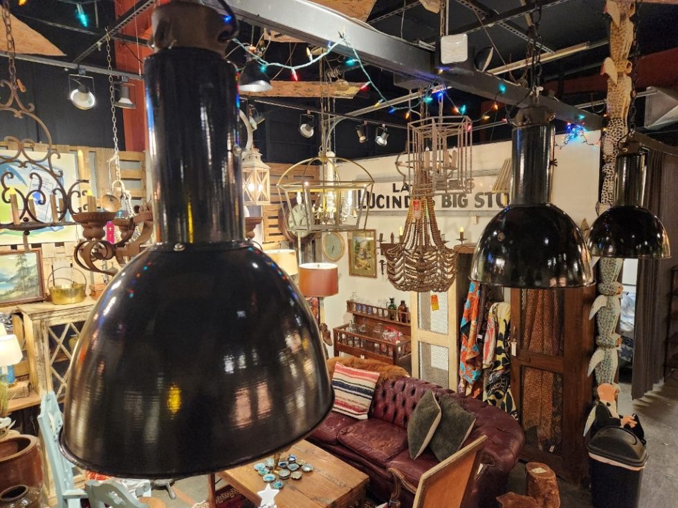 View of Industrial Style Upcycled Lighting - Kudzu Antiques