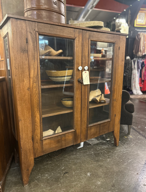 Vintage Glass & Wood Cabinet