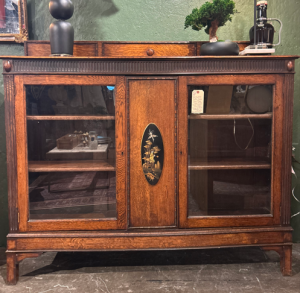 Painted Medallion Double Door Book Case